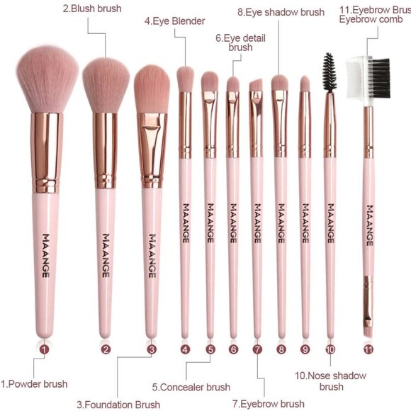 Professional Makeup Brushes Set of 12 with Blending Sponges. - Picture 10 of 10